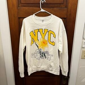 AS Revival S/M Women's Oversized Crew Sweater NYC Flower Market h6416TK